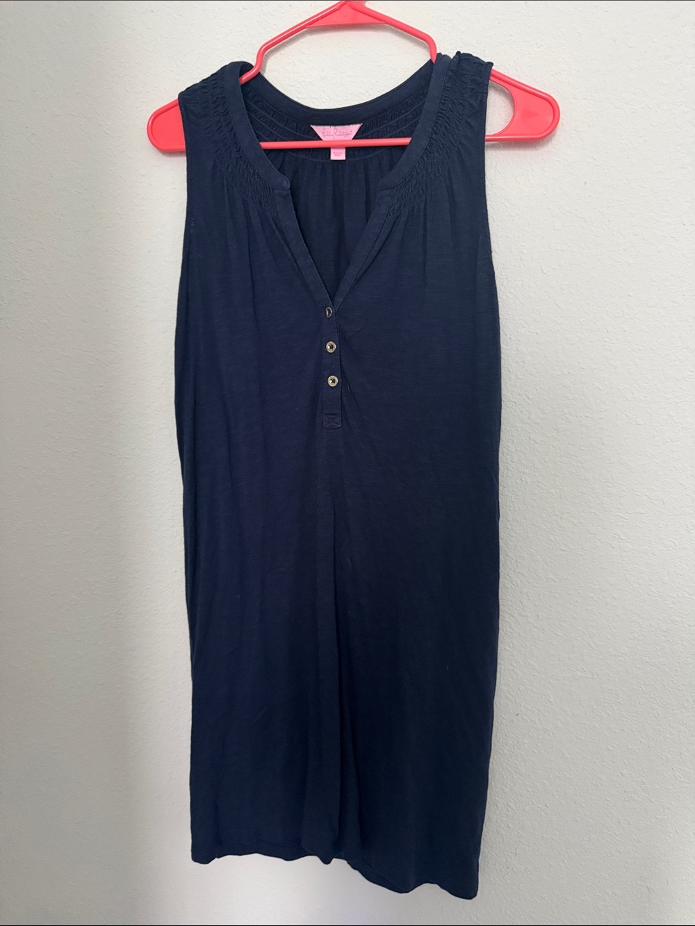 Lilly Pulitzer Navy Sleeveless Henley Dress